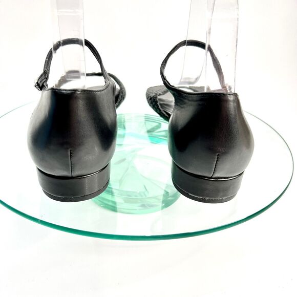 Bandolino Kendric 3 Flat Sandals Black Woven Ankle Strap Open Toe - Picture 6 of 10